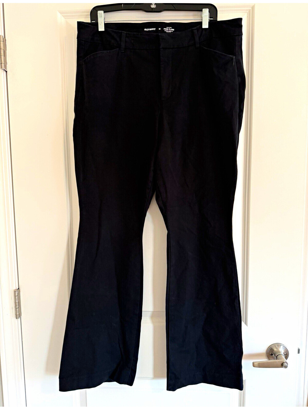 Old Navy Pixie Flare High-Rise Black Trousers Size 16 Office Chic Smart Casual